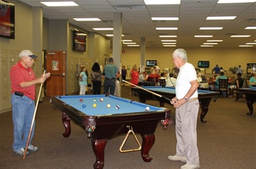 Alicia Trevino Lopez seniors playing pool