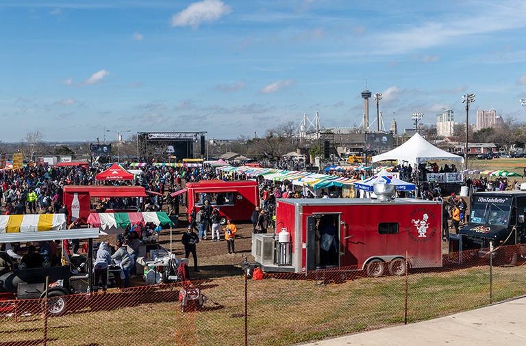 People visit the many vendors at the MLK celebration.