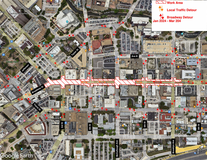 map of Broadway Street