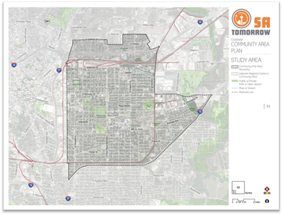 Map of the East Side Community Area Plan