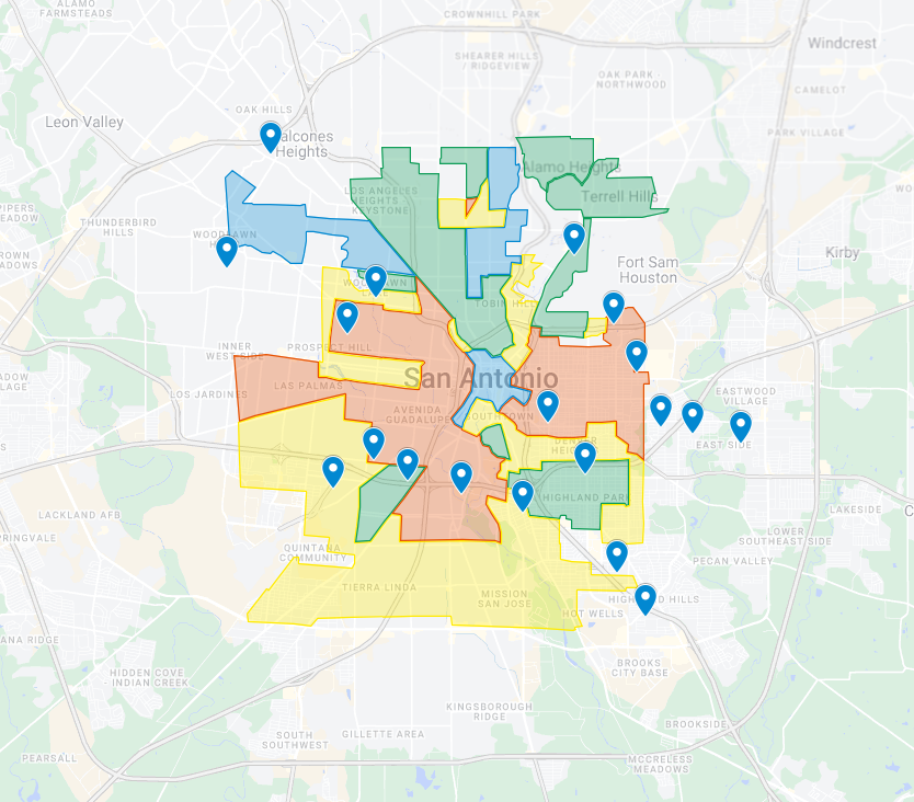 Map Of Schools in san antonio