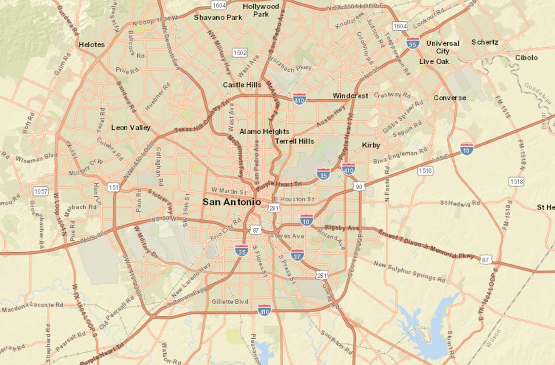 City of San Antonio map
