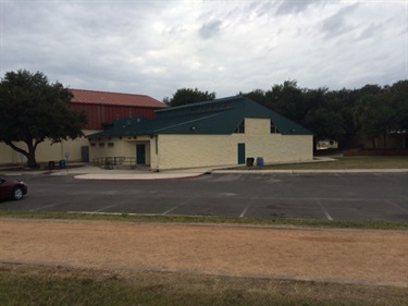 Building exterior and front parking lot