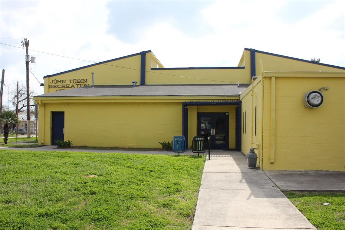 A yellow building.