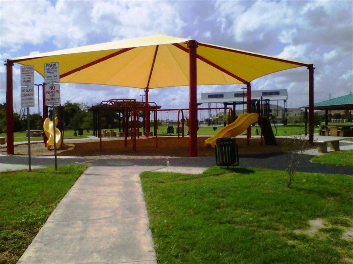 Picture of a park and the pavilion.