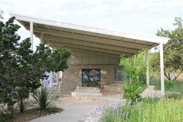 Pavilion with stone benches