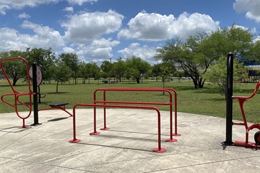 Kardon Park fitness equipment on concrete