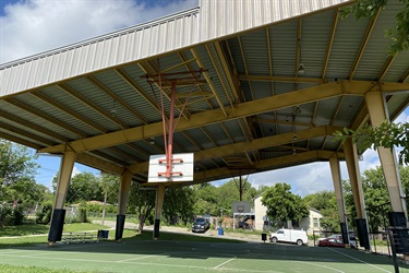 Covered basketball court