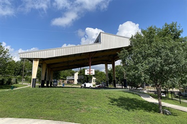 Covered basketball court