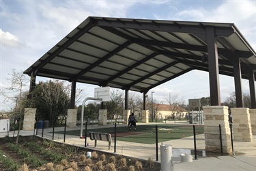 Covered pavilion basketball court.