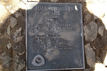 Stone with Vidaurri Park sign