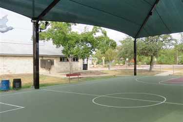 Covered basketball court