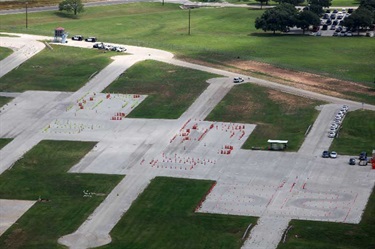 Aerial view of driving course.