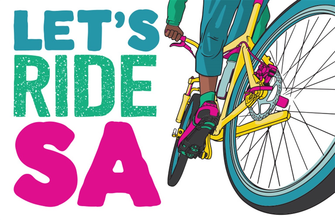 Let's ride SA logo with a bike.