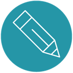 A pencil illustration in a circle