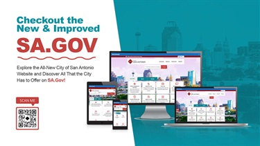 A digital signage featuring the new SA.gov website.